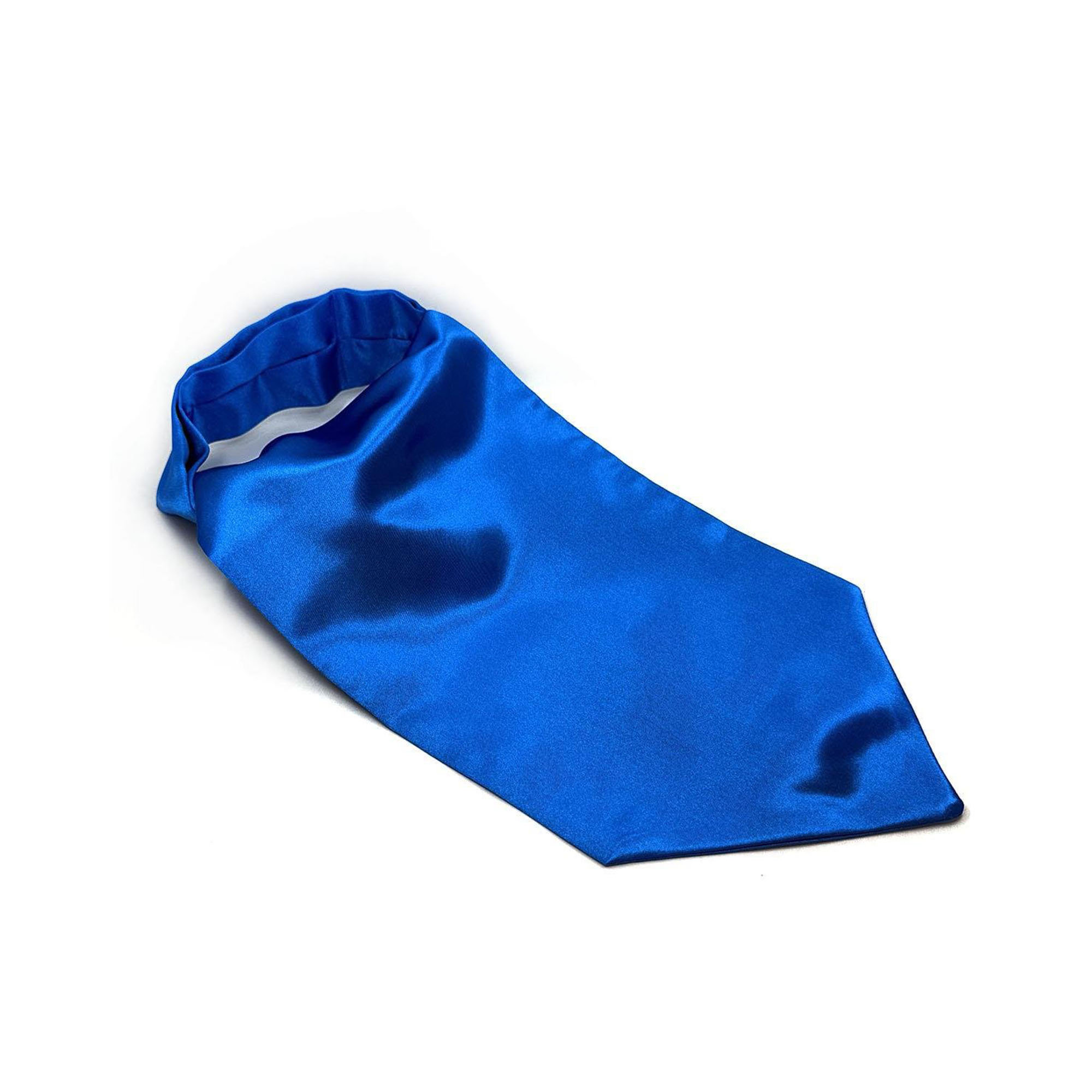 Men’s Royal Blue Satin Ascot Cravat - Image 2
