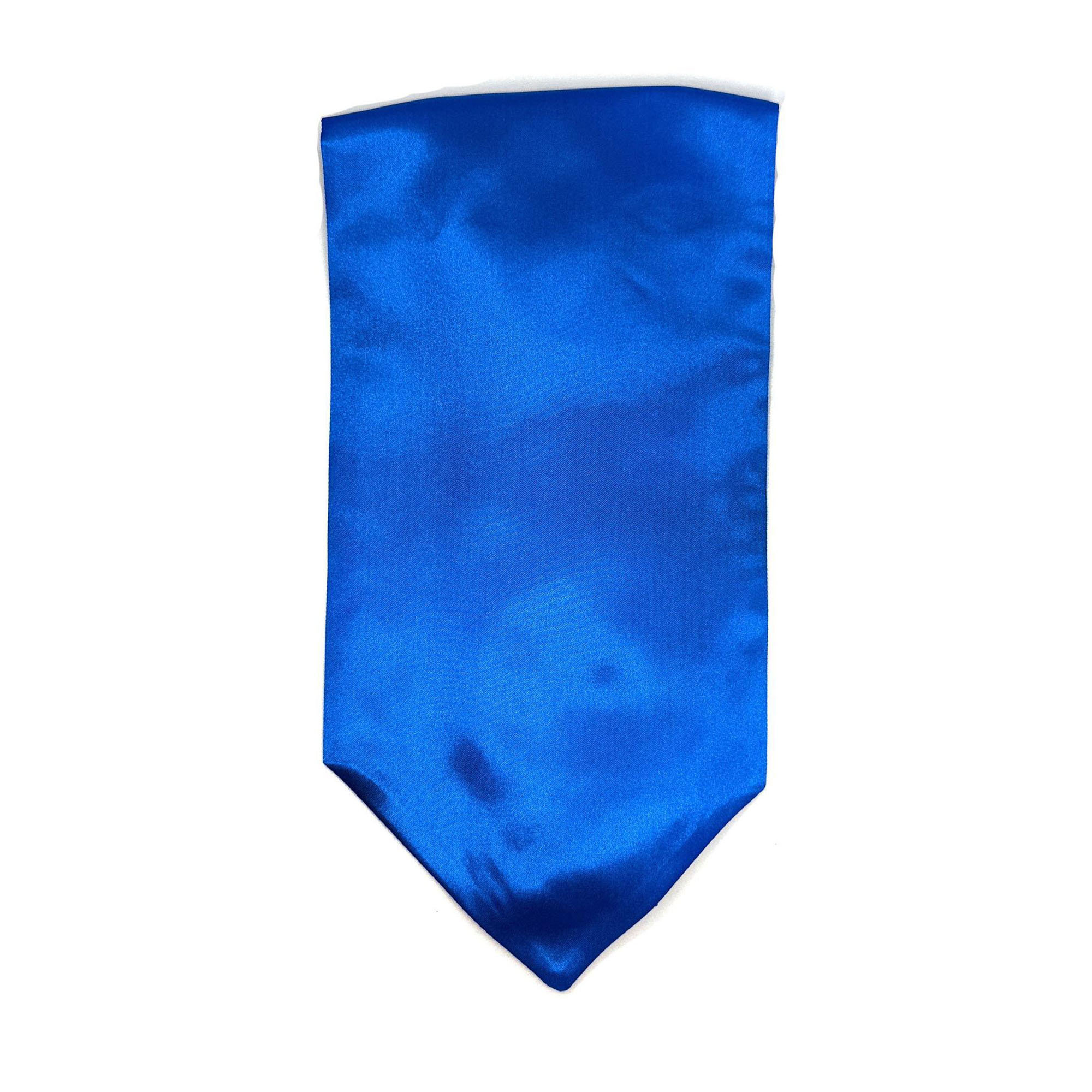 Men’s Royal Blue Satin Ascot Cravat - Image 3