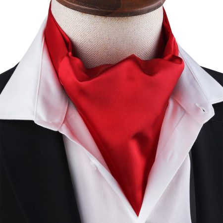 Men’s Crimson Red Satin Ascot Cravat