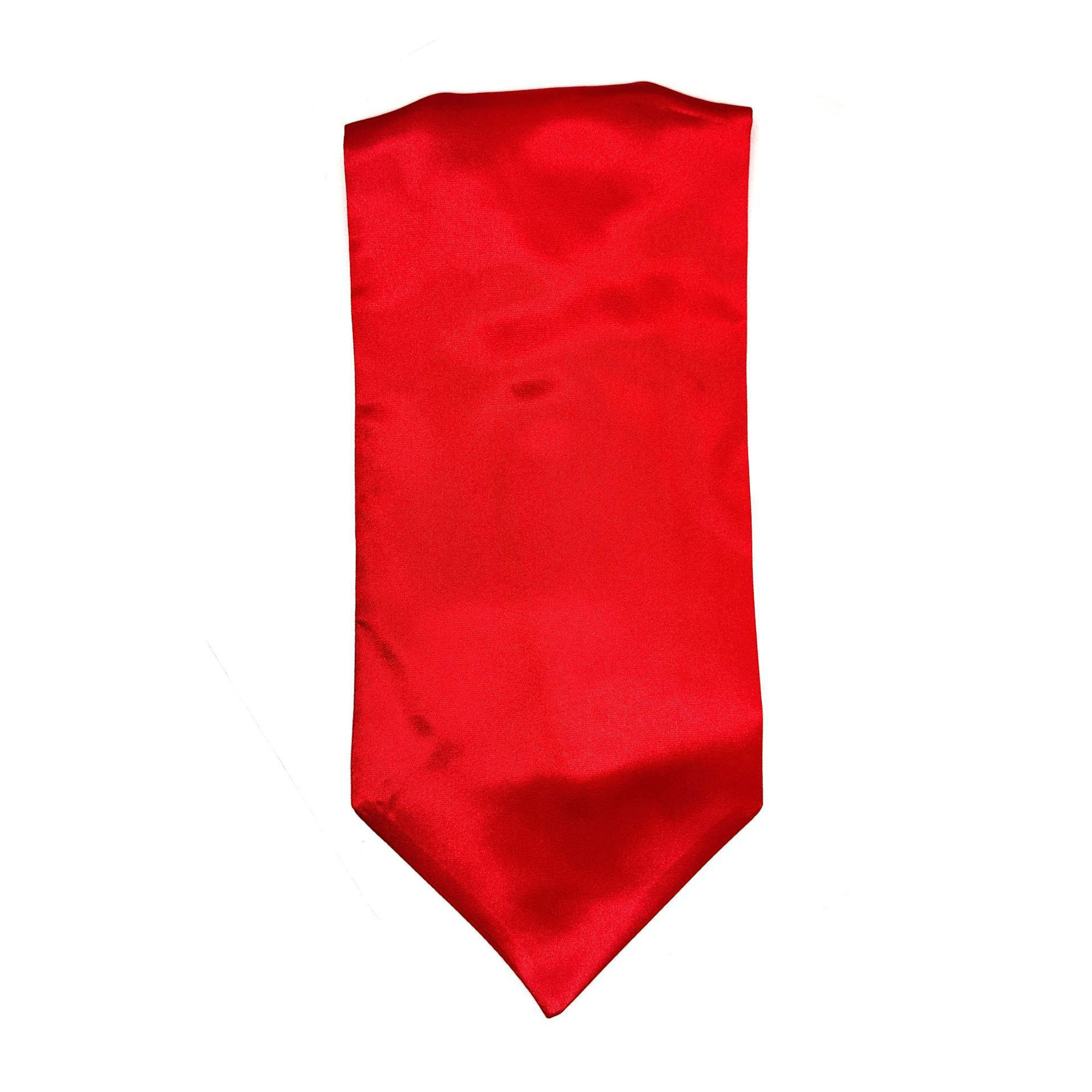 Men’s Crimson Red Satin Ascot Cravat - Image 3