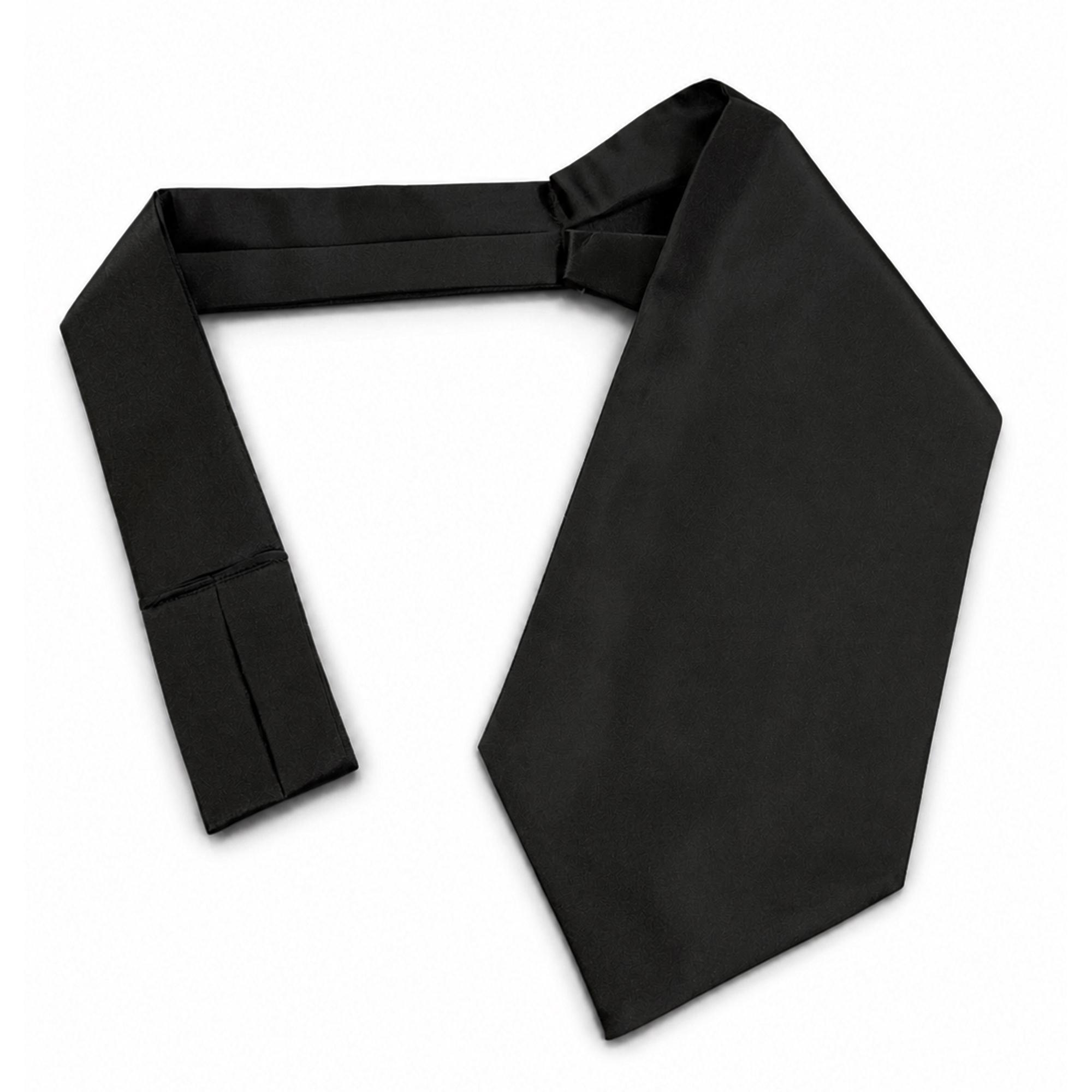 Men’s Black Satin Ascot Cravat - Image 2