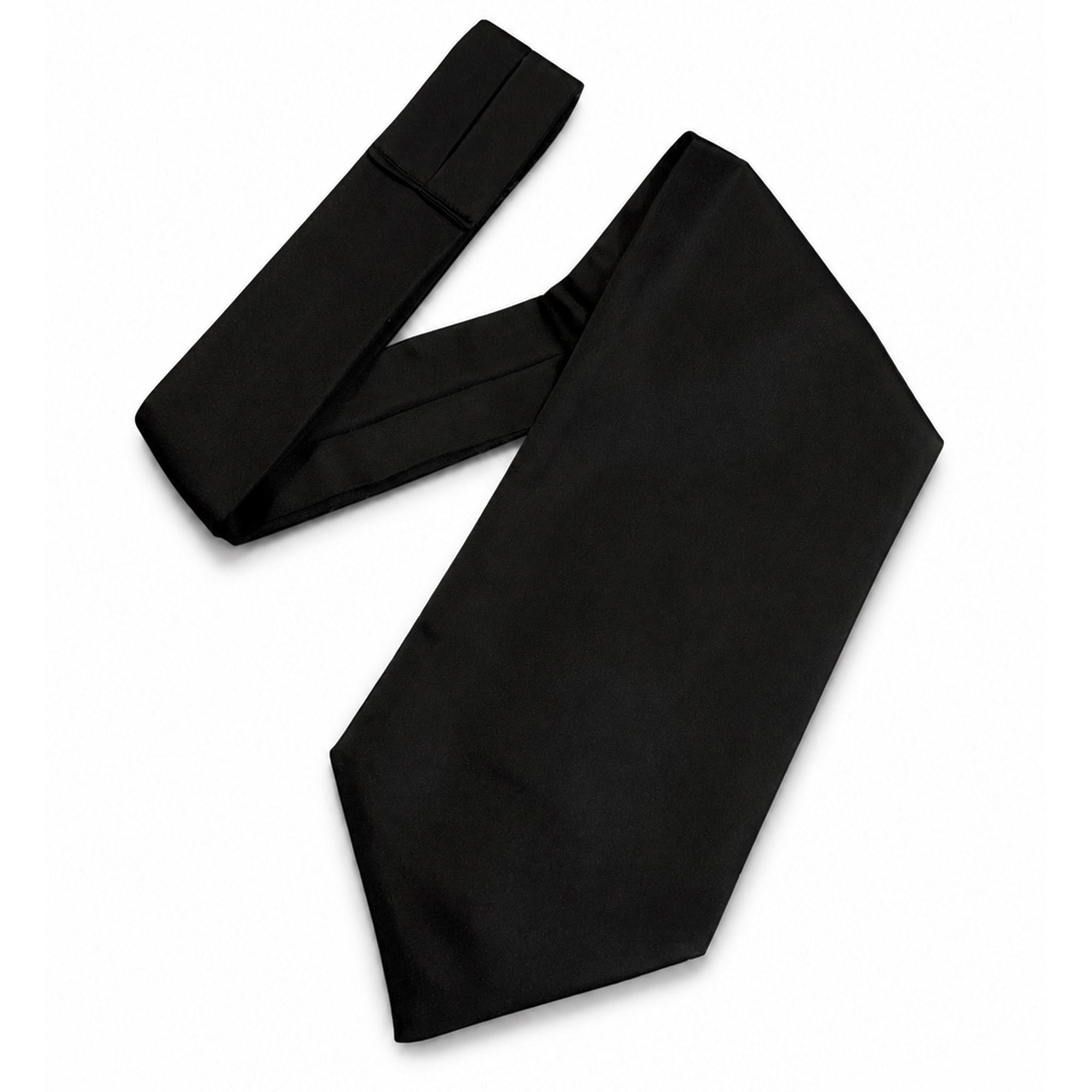 Men’s Black Satin Ascot Cravat - Image 3