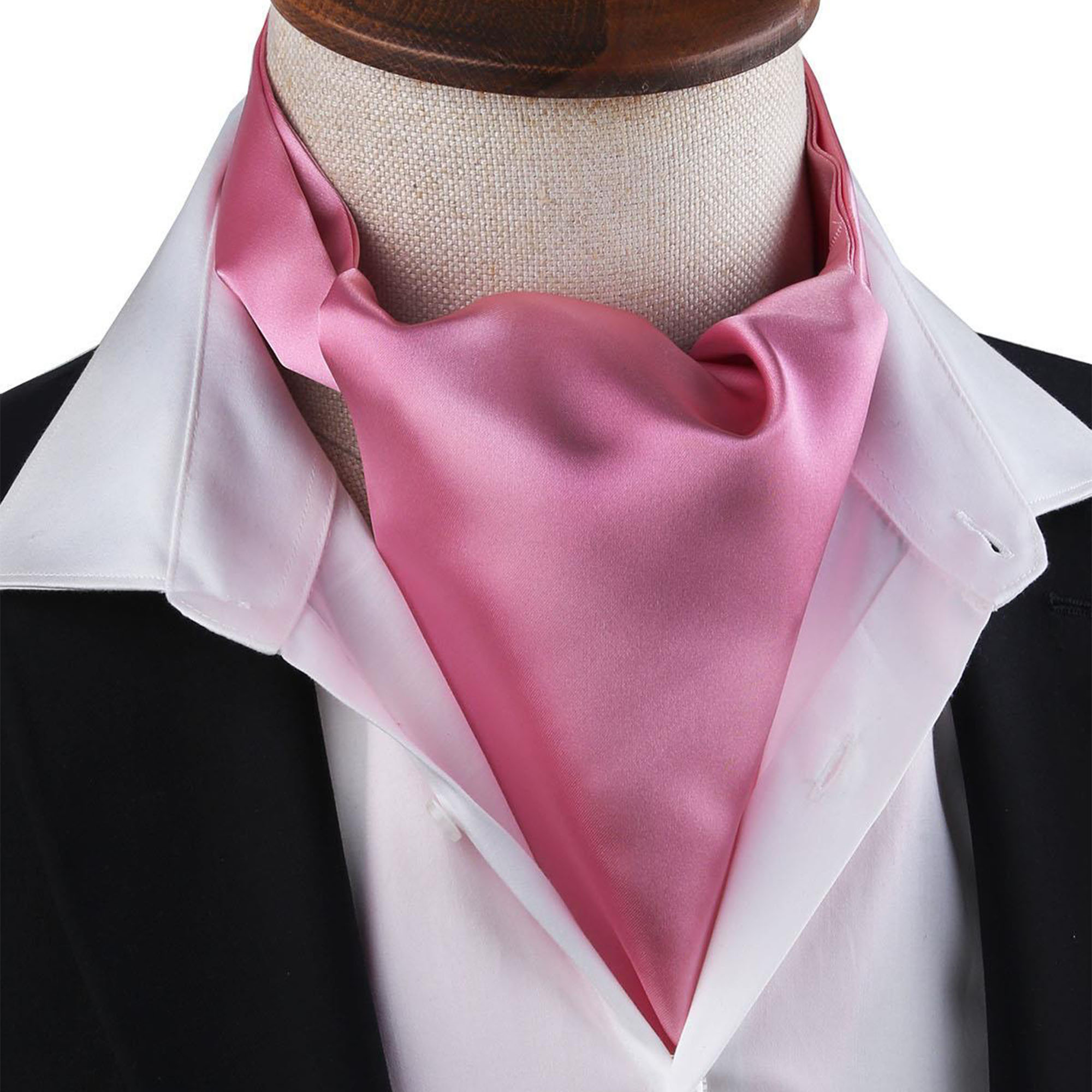Men’s Dusty Rose Pink Satin Ascot Cravat